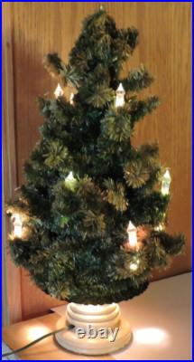 RARE Vintage 17 Table Top Christmas Tree-Candle Shapes Lighted On Original Base