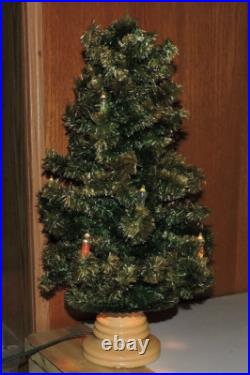 RARE Vintage 17 Table Top Christmas Tree-Candle Shapes Lighted On Original Base