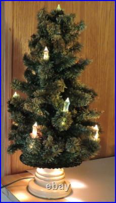 RARE Vintage 17 Table Top Christmas Tree-Candle Shapes Lighted On Original Base RARE Vintage 17 Table Top Christmas Tree-Candle Shapes Lighted On Original Base