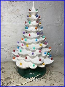 RARE Vintage 1960s Mid Century Modern Arnels White Ceramic Christmas Tree 19