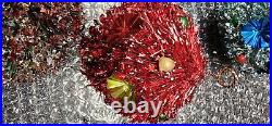 RARE Vintage BOTTLE BRUSH Jeweled Ball Ornaments MCM Christmas Tree LOT 6! AS IS