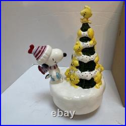 RARE Vintage Schmid Snoopy Woodstock Christmas Tree Music Box