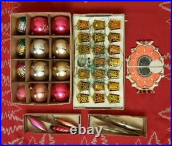 RARE Vintage Soviet Russian Glass Christmas Tree Toys Ornament Lot USSR