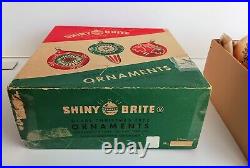 Rare Box Shiny Brite Glass Christmas Tree Ornaments West Germany with Poland Ball