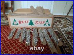Rare Brite Star brand Vintage Aluminum Silver Christmas Tree 6 1/2 93 branches