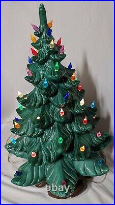Rare Ceramic Christmas Tree Vintage 1970 Atlantic Tall Approx. 21in Handmade