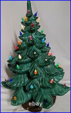 Rare Ceramic Christmas Tree Vintage 1970 Atlantic Tall Approx. 21in Handmade