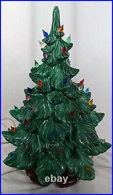 Rare Ceramic Christmas Tree Vintage 1970 Atlantic Tall Approx. 21in Handmade
