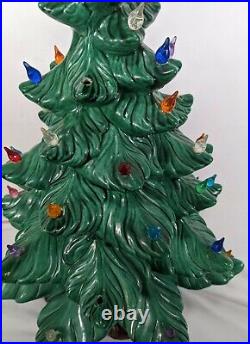 Rare Ceramic Christmas Tree Vintage 1970 Atlantic Tall Approx. 21in Handmade