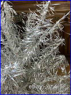 Rare Circa 1960 Mirro 4 1/2 Aluminum 55 Branch Christmas Tree with 25 Vtg Skirt