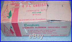 Rare Evergleam Stainless Aluminum and blue Christmas Tree Vintage 48 inches high