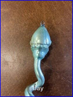 Rare Icicle German Hand Blown Glass Ornament 7 1/2 Tall With Face Nice