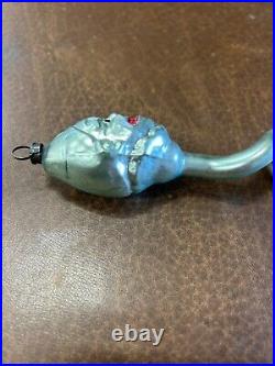 Rare Icicle German Hand Blown Glass Ornament 7 1/2 Tall With Face Nice