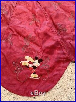 Rare New Vintage Disney Christmas Tree Skirt Embroidered Dumbo Mickey Tinkerbell
