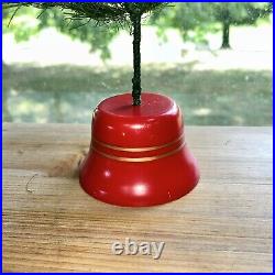 Rare VTG 50s/70s 21 FEATHER CHRISTMAS TREE RED BERRIES RED PLASTIC STAND EUC