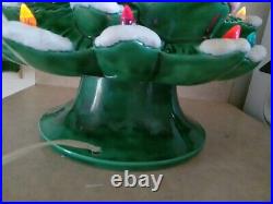 Rare Vintage Arnels 18 Snow Ceramic Christmas Tree + Stand