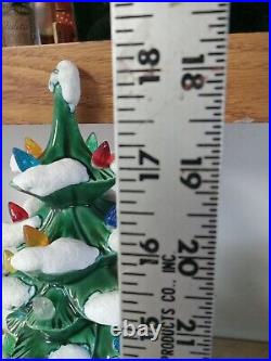 Rare Vintage Arnels 18 Snow Ceramic Christmas Tree + Stand