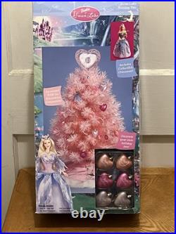Rare Vintage Barbie Of Swan Lake Christmas Tree 24 Pink Mini Tree & Ornaments