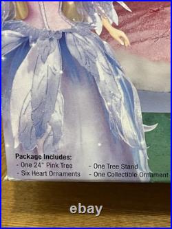 Rare Vintage Barbie Of Swan Lake Christmas Tree 24 Pink Mini Tree & Ornaments
