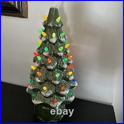 Rare Vintage Ceramic Christmas Tree 17.5 Ready to Light