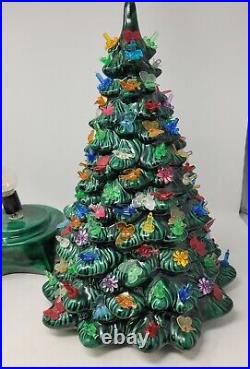 Rare Vintage Ceramic Light Up Christmas Tree Tall Retro Kitschy Holland READ