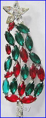 Rare Vintage Christmas Tree Pin Never Seen Before Vibrant Rs Navette Cabochons