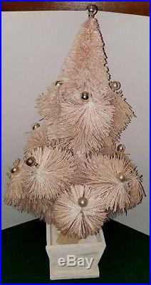 Rare Vintage Consolidated Novelty Co Pink Bottle Brush Table Top Christmas Tree