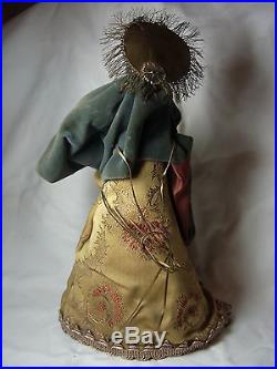 Rare Vintage German Nuremberg Wax Tree Topper Virgin Mary with Cild #BR