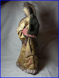 Rare Vintage German Nuremberg Wax Tree Topper Virgin Mary with Cild #BR