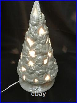 Rare Vintage MCM Angels Orchestra White Ceramic Christmas Tree 14