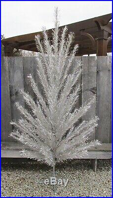 Rare Vintage Mid Century 7' OUTDOOR Silver Aluminum 73 Branch Christmas Tree