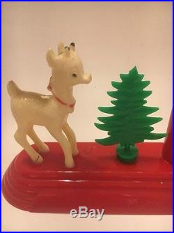 Rare Vintage Royal Electric Candolier 1 Candle 2 Reindeer Christmas Tree #710