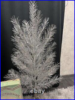 Rare Vintage Soviet Silver Christmas Tree USSR Aluminum Tree 120 cm