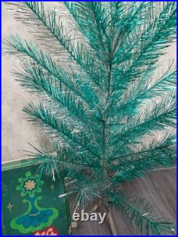 Rare Vintage Soviet Silver Green Christmas Tree USSR Aluminum Tree 120cm or 4ft