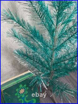 Rare Vintage Soviet Silver Green Christmas Tree USSR Aluminum Tree 120cm or 4ft