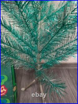 Rare Vintage Soviet Silver Green Christmas Tree USSR Aluminum Tree 120cm or 4ft