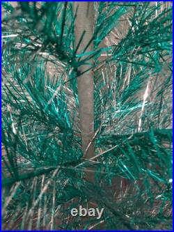 Rare Vintage Soviet Silver Green Christmas Tree USSR Aluminum Tree 120cm or 4ft