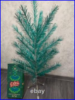 Rare Vintage Soviet Silver Green Christmas Tree USSR Aluminum Tree 120cm or 4ft
