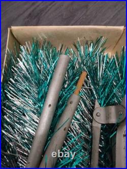 Rare Vintage Soviet Silver Green Christmas Tree USSR Aluminum Tree 120cm or 4ft