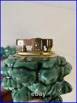 Rare Vintage Stacking Ceramic Christmas Tree Lighter & Ashtrays 5-Pc 6.5 MCM
