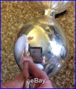 Rare Vtg Nativity Mercury Glass Christmas Tree Topper Jesus Mary Angel 1960's