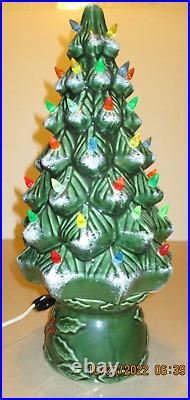 Real Nice Looking Vintage 17 1/2 Tall, Lighted Ceramic, Classic Christmas Tree
