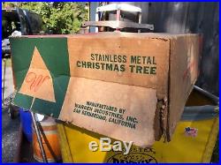 Retro Mid-century Mod Vintage Warren Stainless Metal Silver Christmas Tree