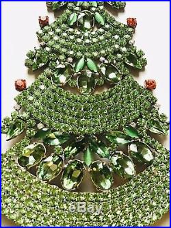 Rhinestone Christmas Tree Stand Czech Vintage Estate Jewellery Antique Bohemian