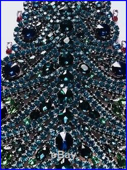 Rhinestone Christmas Tree Stand Czech Vintage Estate Jewellery Gablonz