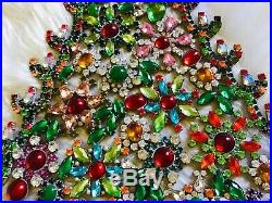 Rhinestone Christmas Tree Stand Czech Vintage Estate Jewellery Handmade