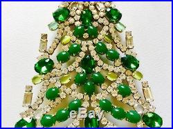 Rhinestone Christmas Tree Stand Czech Vintage Estate Jewellery Handmade Art Deco