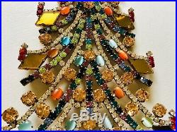 Rhinestone Glass Christmas Tree Stand Czech Vintage Jewellery Handmade Bohemian
