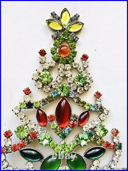 Rhinestone Xmas Tree Stand Vintage Estate Jewellery Antique Jewelry Decoration