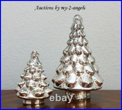 S/4 Pottery Barn Christmas LARGE MED SML MINI MERCURY GLASS TREE CLOCHES vintage